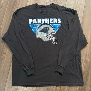 Vintage Carolina Panthers Long Sleeve Shirt Black NFL Tee L/XL Retro Graphic